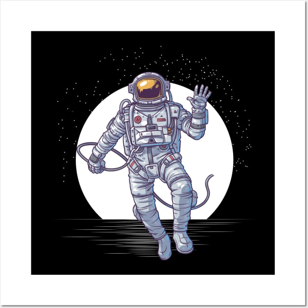 Astronaut knowing the moon Wall Art by PG